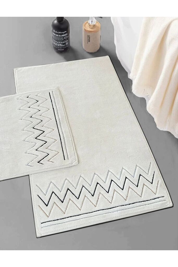 L'essentiel Maison Set prostirki za kupatilo cik-cak, 2 dela, bež