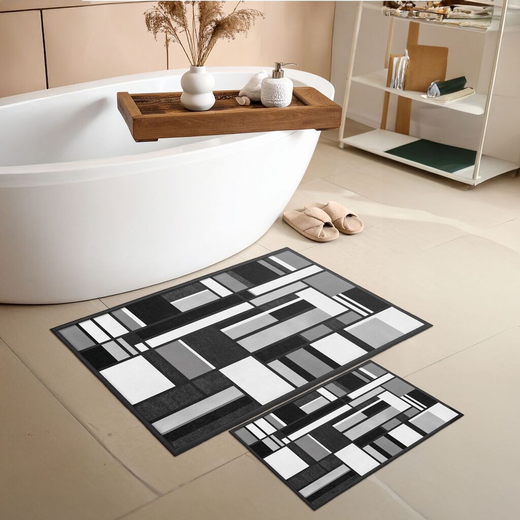 L'essentiel Maison Set tepiha za kupatilo Asr28, 2 dijela, Crna