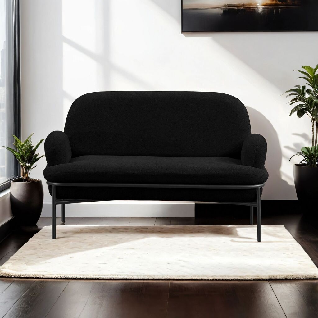 Atelier del Sofa Dvosjed Aster, 140 x 80 x 53 cm, Crna