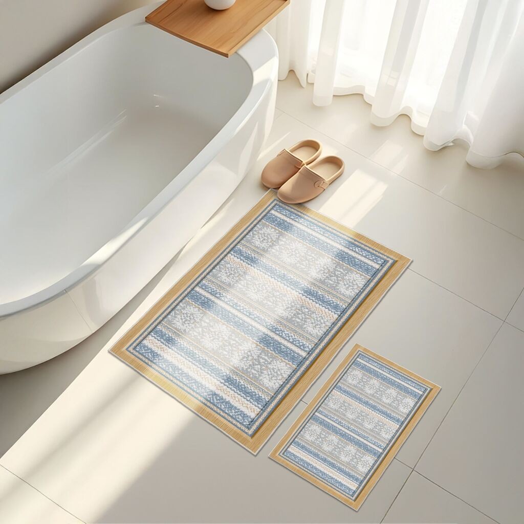 L'essentiel Maison Set prostirki za kupatilo Asr30, 2 dijela, plava