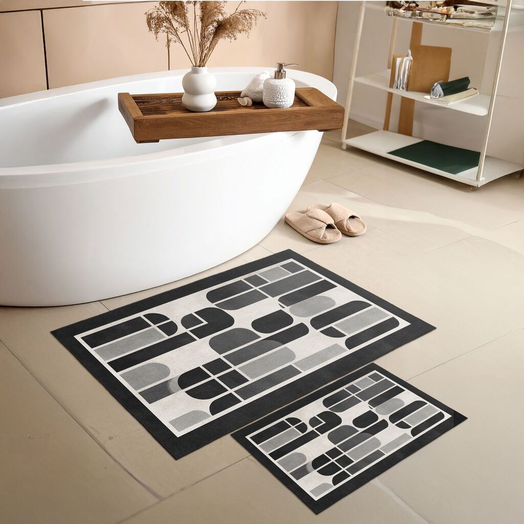 L'essentiel Maison Set prostirki za kupatilo Asr29, 2 dijela, crni