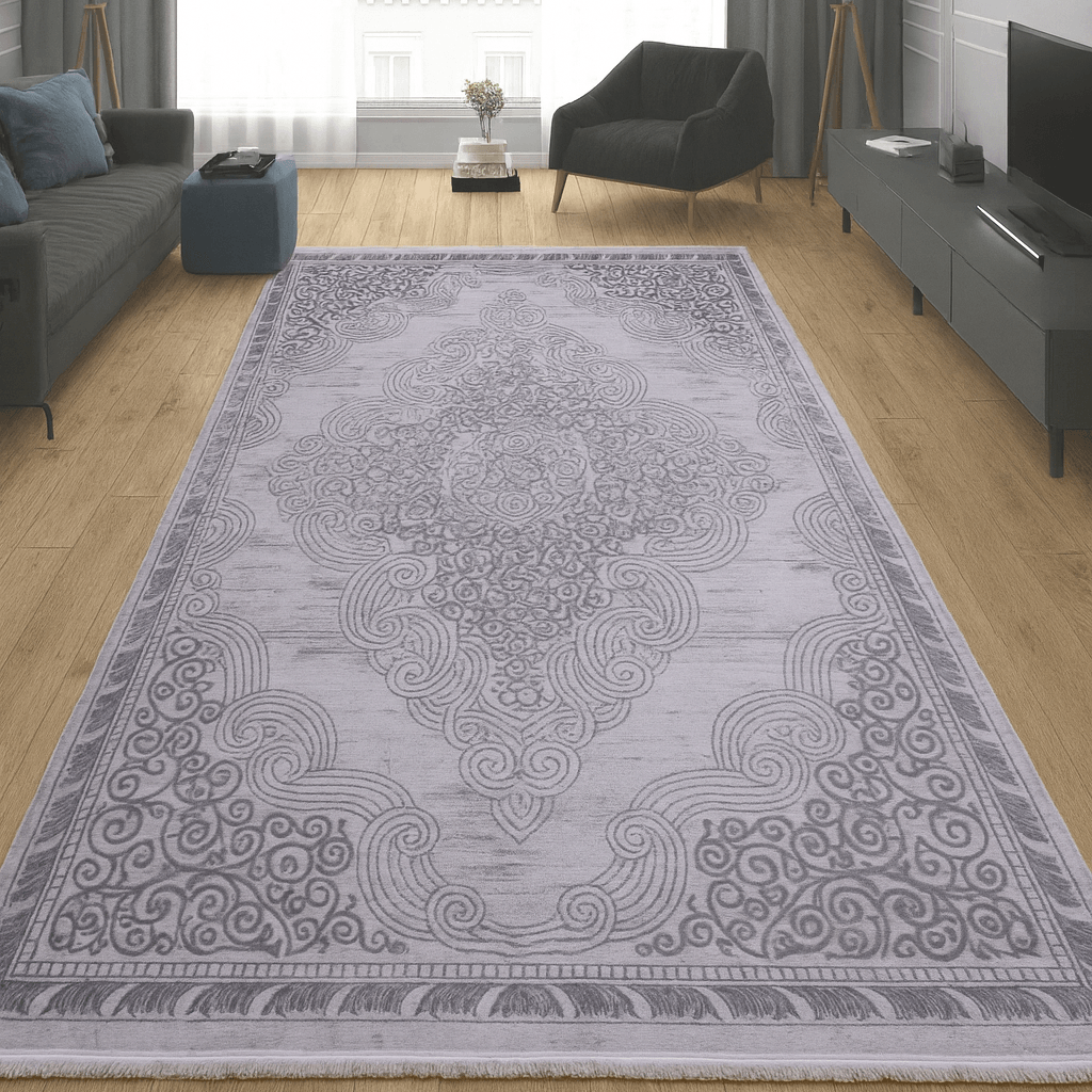 Merinos Končani tepih Ornament uzorak, 240x340 cm, Sivi