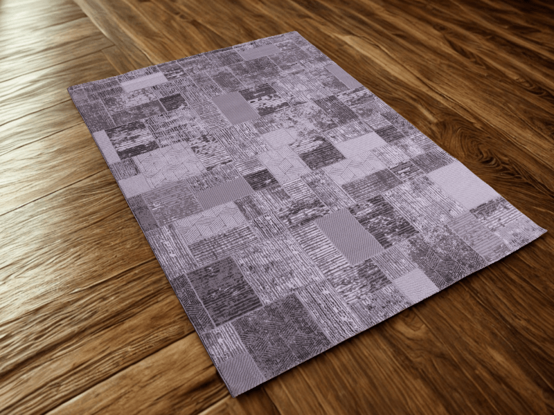 Merinos Končani tepih Mozaik kvadrata, 160x220 cm, Sivi