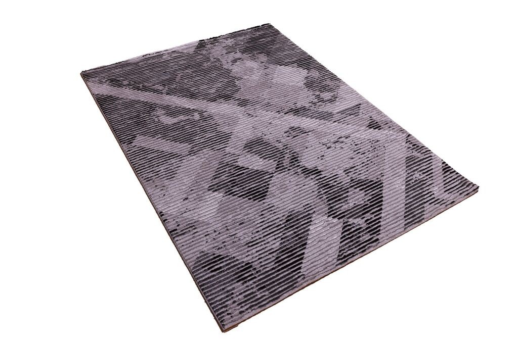 Merinos Končani tepih Umjetničke pruge, 160x220 cm, Sivi