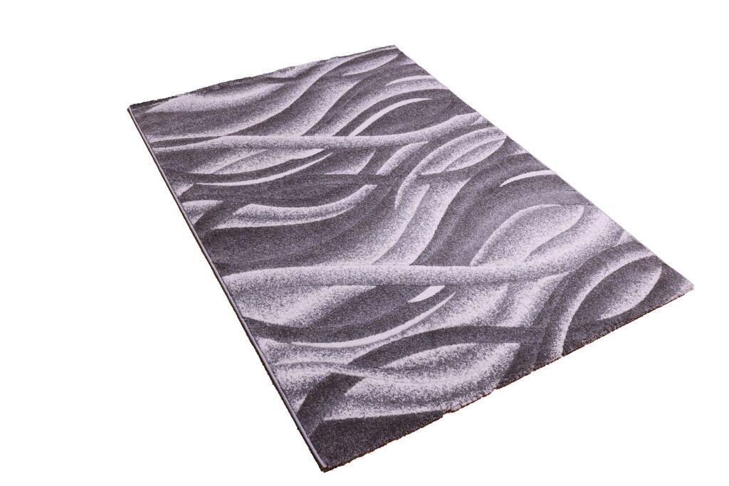 Merinos Končani tepih Talasasti uzorak, 240x340 cm, Sivi