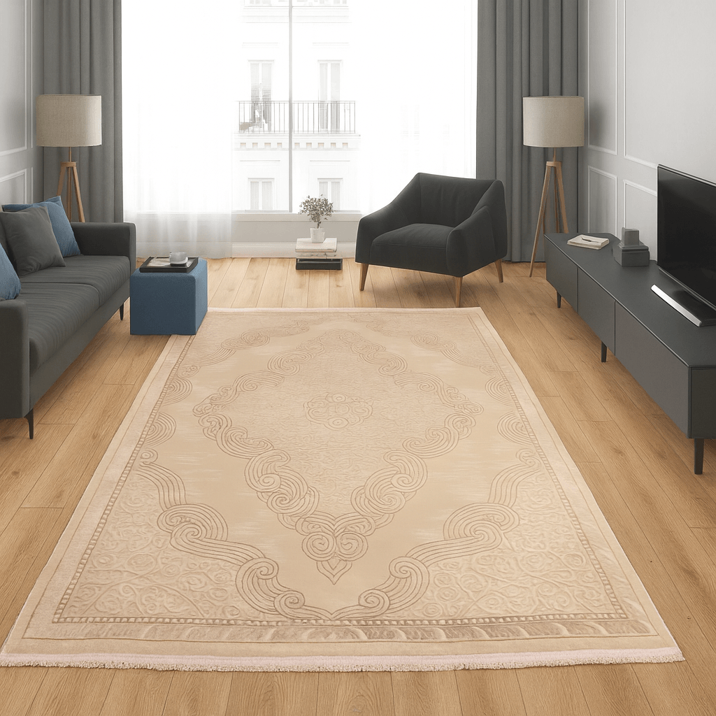 Merinos Končani tepih Dekorativni okvir, 133x190 cm, Bež