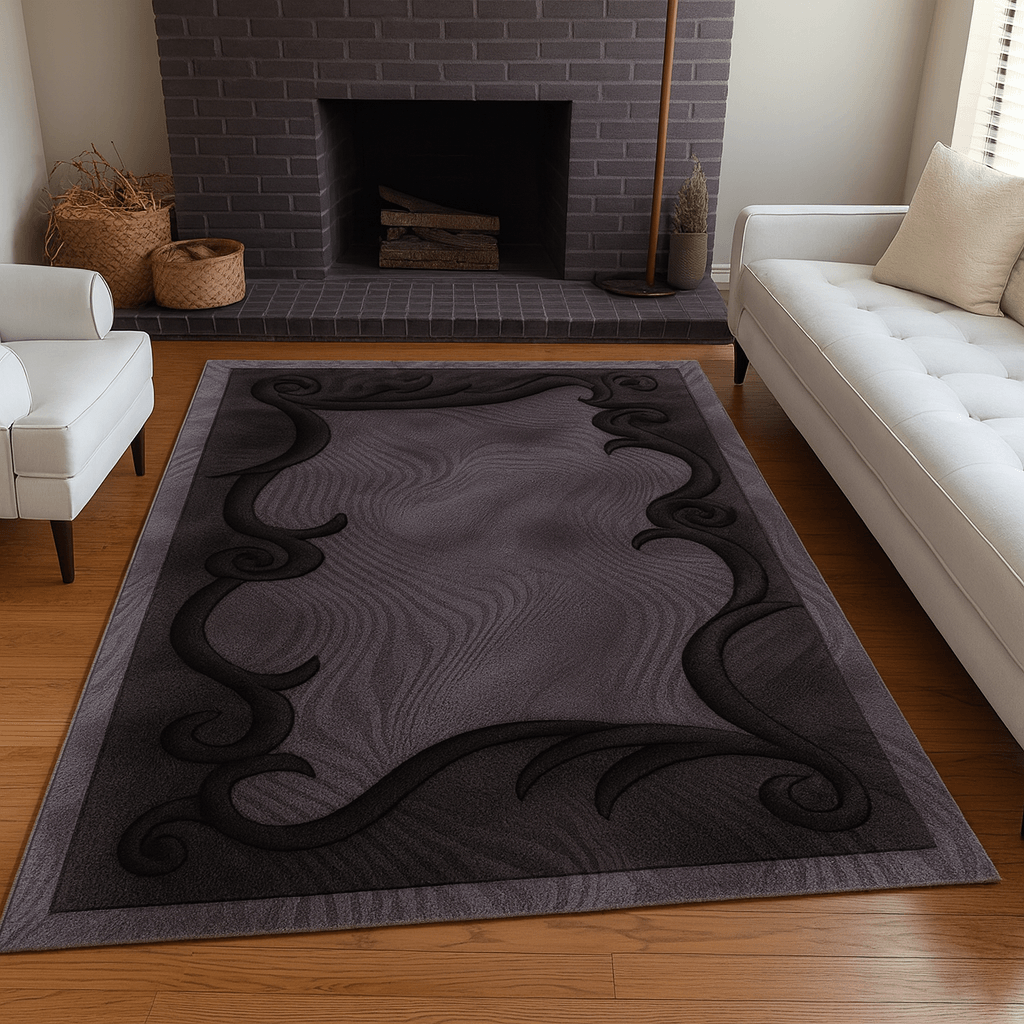 Merinos Končani tepih Ukrasni okvir, 120x170 cm, Sivi