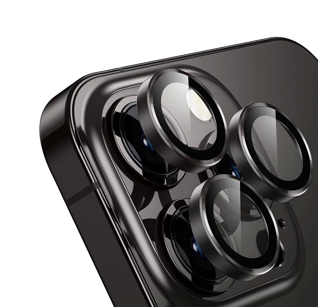 Iphone Positioner staklo kamere Metal 15 Pro / 15 Pro Max, Crni