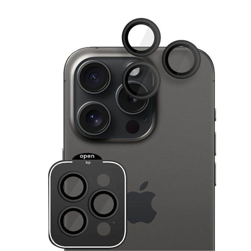 Iphone Positioner staklo kamere Metal 16 Pro / 16 Pro Max, Crni