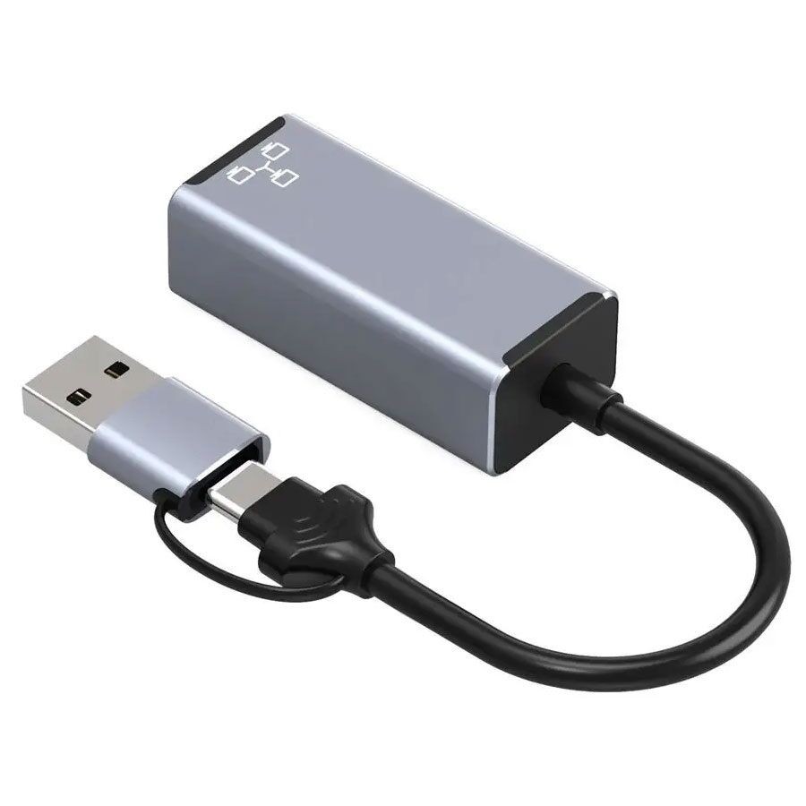 Adapter HC-72S 2u1 USB-C/USB-A Ethernet, 100 Mbps