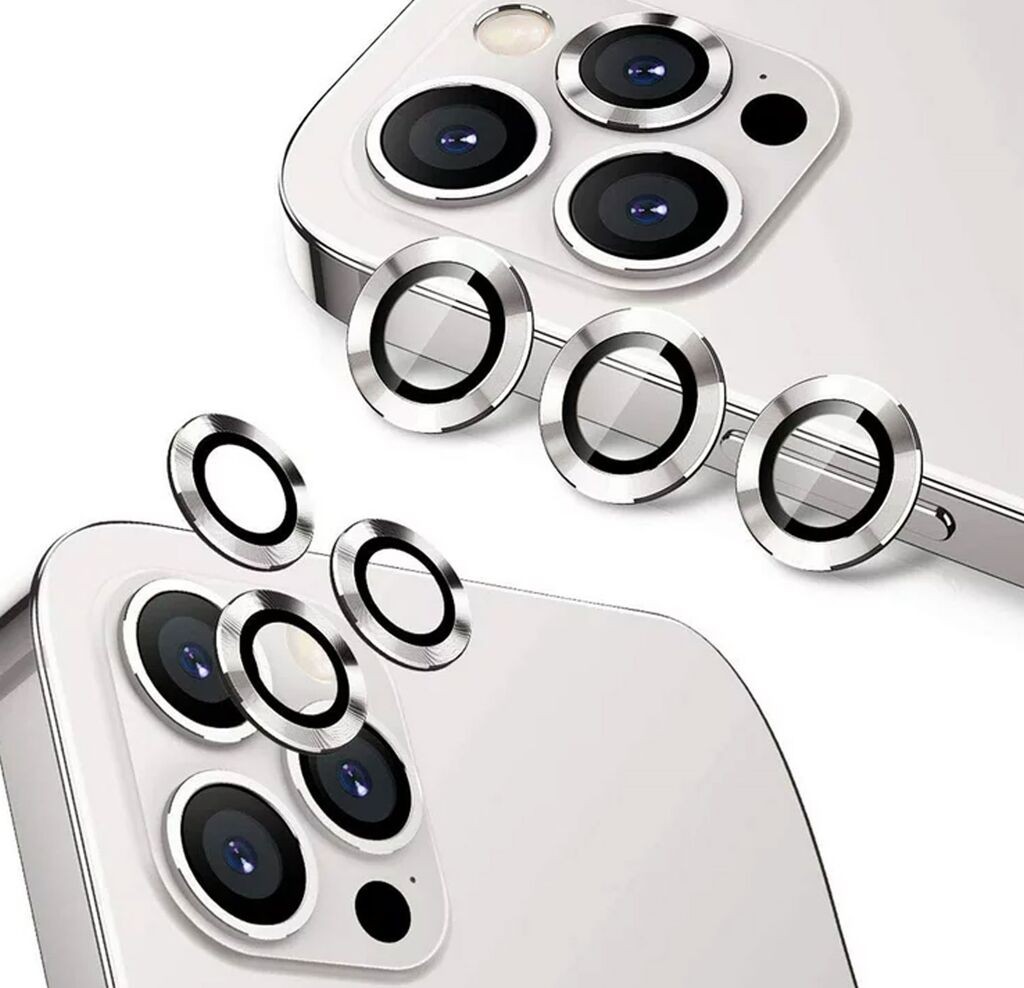 Iphone Positioner staklo kamere Metal 14 Pro / 14 Pro Max, Srebrni