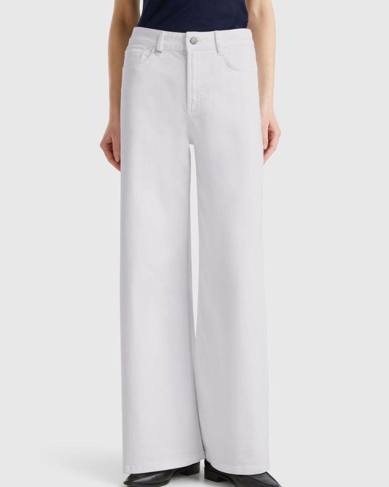 Benetton Ženske pantalone 4WDDDE029-101-29, Bijele