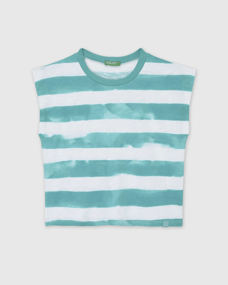 Benetton Majica kratkih rukava za djevojčice 3SL3C10OWG-74Q-EL, Petrolej