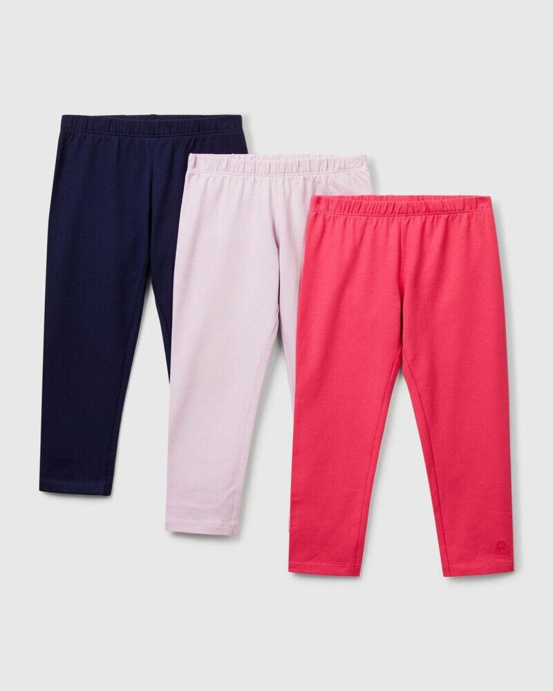 Benetton Set tri para helanki za djevojčice 3MT1GF055P-901-XS