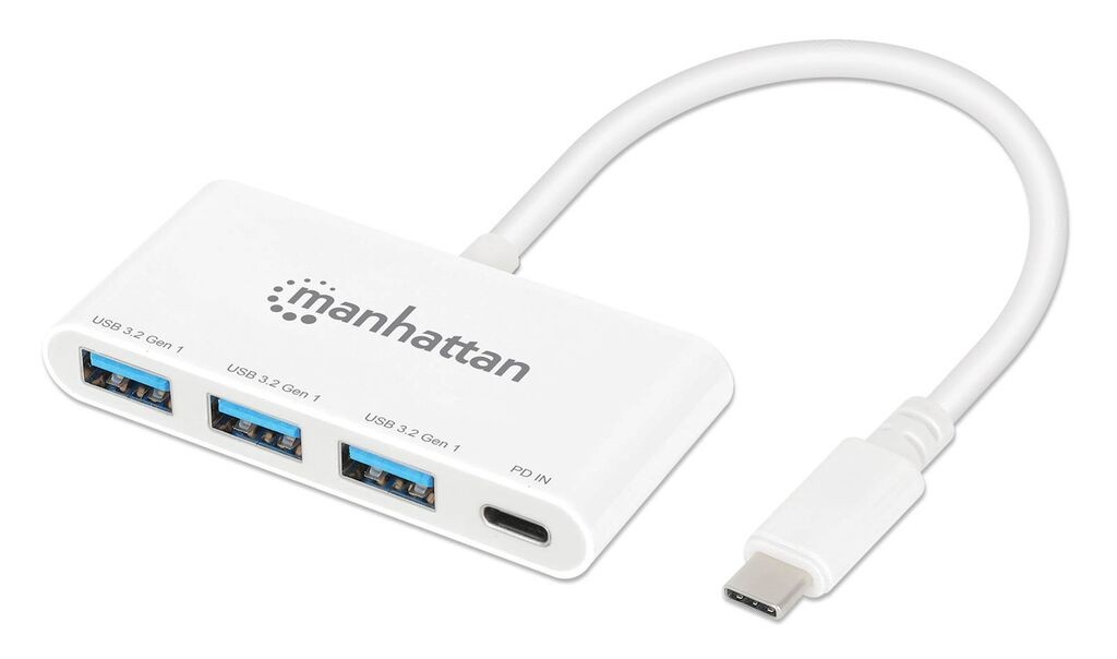 Manhattan Docking stanica, USB Tip-C, 3.2, 3xUSB 3.0, Bijela
