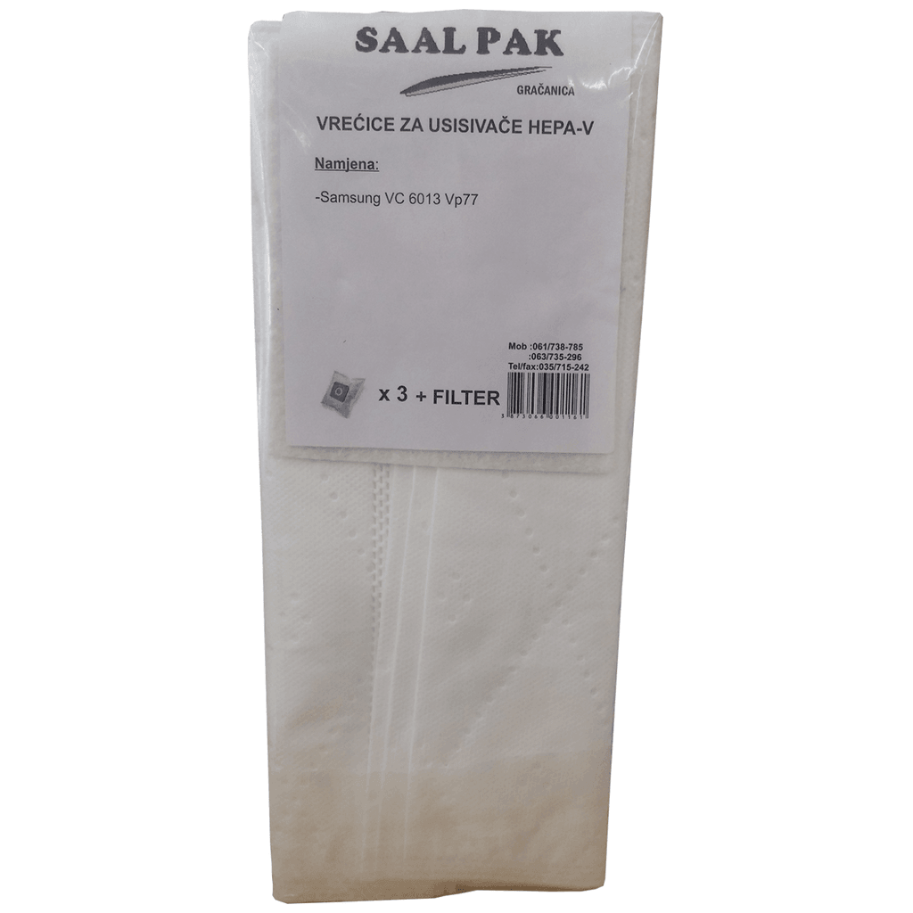 Saal Pak Vrećice za usisivač, Hepa Samsung 6013, VP77, 116, 3 komada