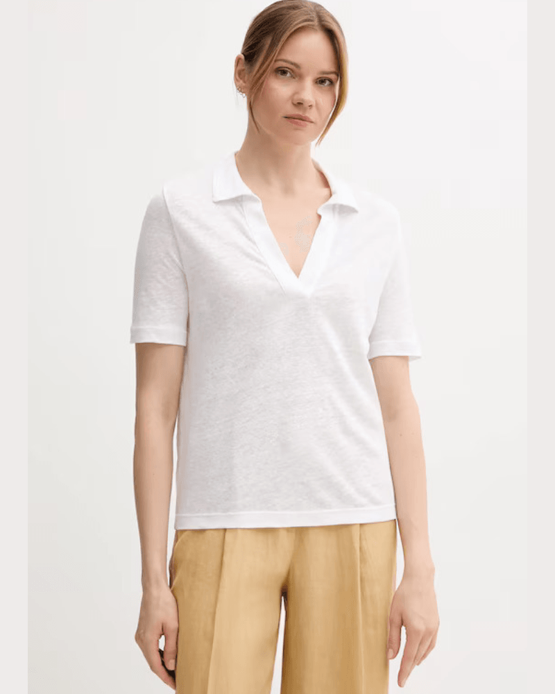 Benetton Ženska polo majica kratkih rukava 37UJD300Y-101-S, Bijela