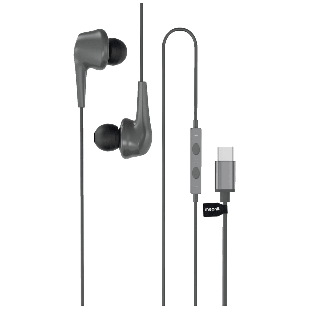 MeanIT Univerzalne slušalice s mikrofonom, Type-C konekcija, Model SLUNI8, Tamnosive
