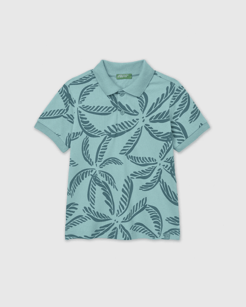 Benetton Polo majica kratkih rukava za dječake 36Y4G300YP-75H-90, Tirkizna
