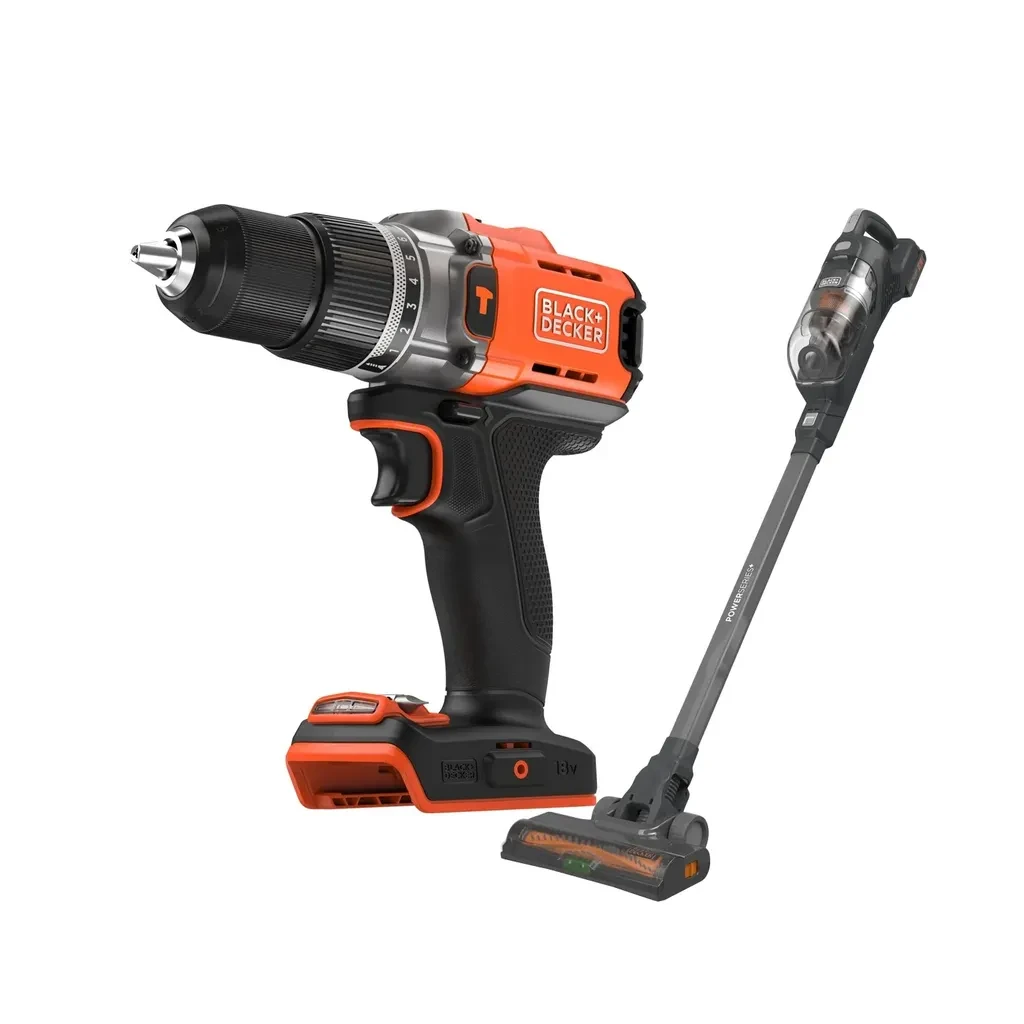 Black+Decker Aku udarna bušilica, BCD383XN i Aku štapni usisivač, BHFEA18D1