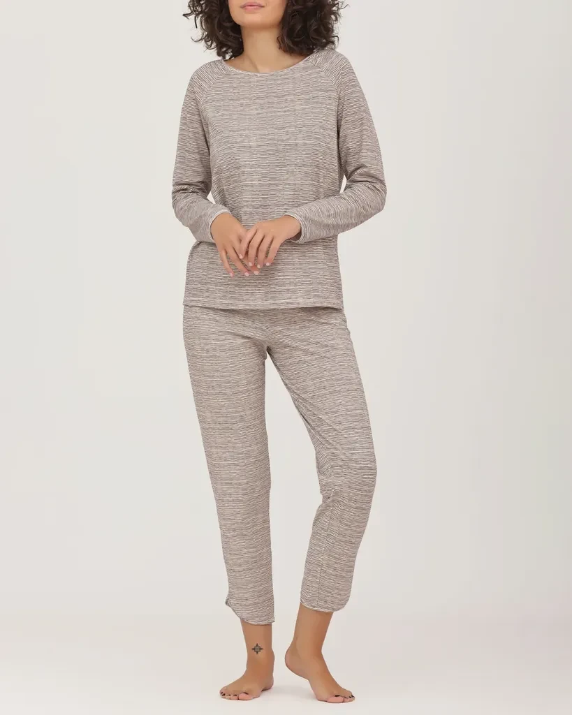 Alma Ras Ženska pidžama D-R Tima, Bijelo-crna