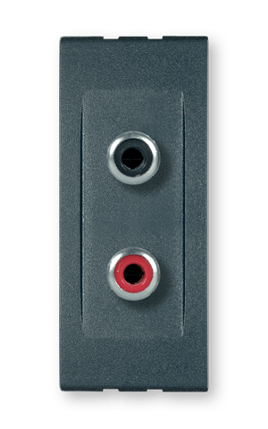 ALING-CONEL audio konektor MODE RCA dvostruki 1M, antracit