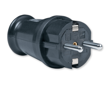 ALING-CONEL Utikač dvopolni masivni SREDNJI, crni