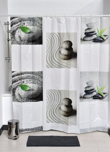 TENDANCE Belah zavjesa za kadu s 12 kukica, 180x180 cm