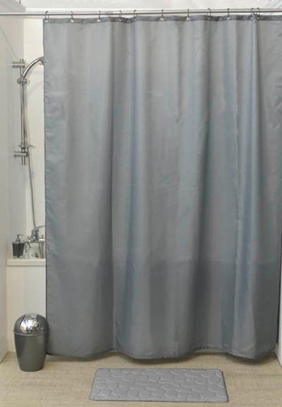 TENDANCE Zavjesa za kupanje s 12 kukica, 180x200 cm, Siva