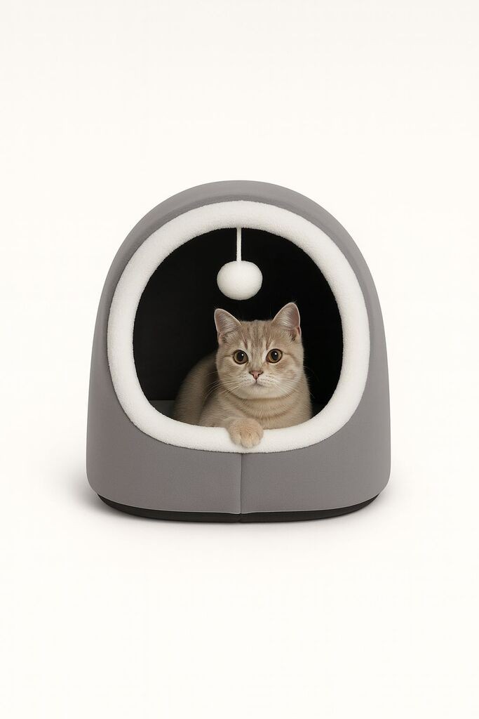 Paws & Whiskers krevet za mačke Alaska STD, 40 x 35 x 35 cm, sivi