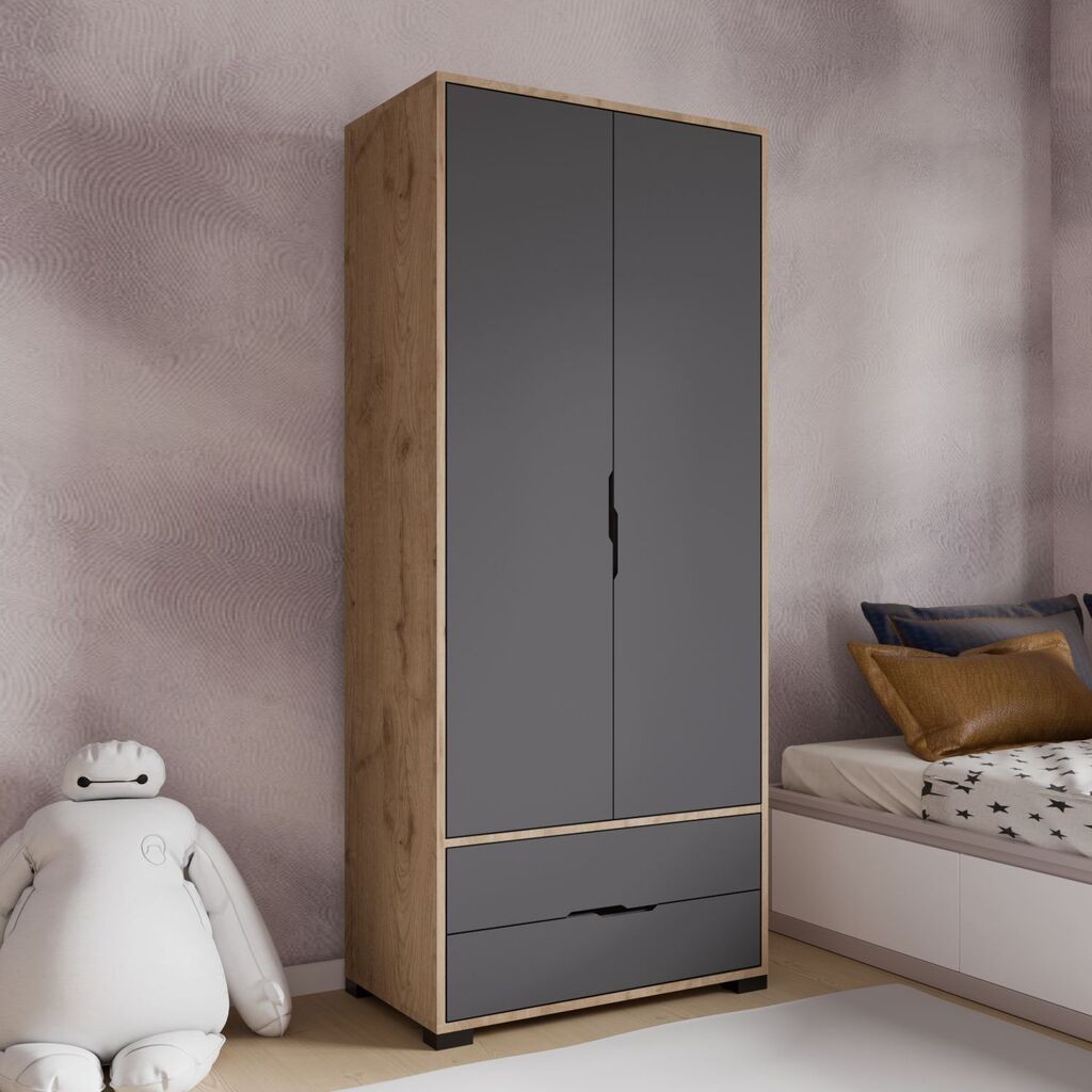 Hanah Home Ormar sa Kraljevskim Fiokama 80, 80 x 183 x 45 cm, Boja Hrasta