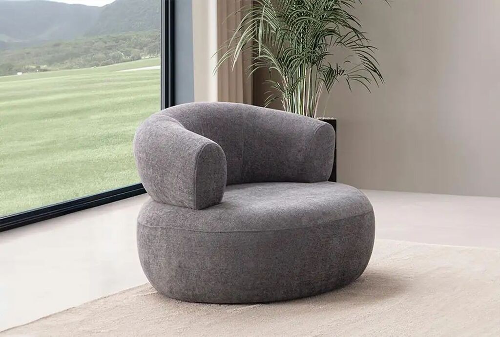 Atelier del Sofa Fotelja Roma, 100 x 85 x 90 cm, Tamno siva
