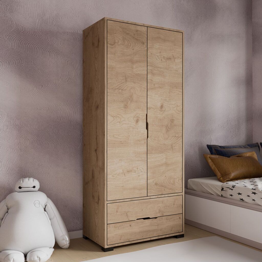 Hanah Home Ormar sa Kraljevskim Fiokama 80, 80 x 183 x 45 cm, Boja Hrasta