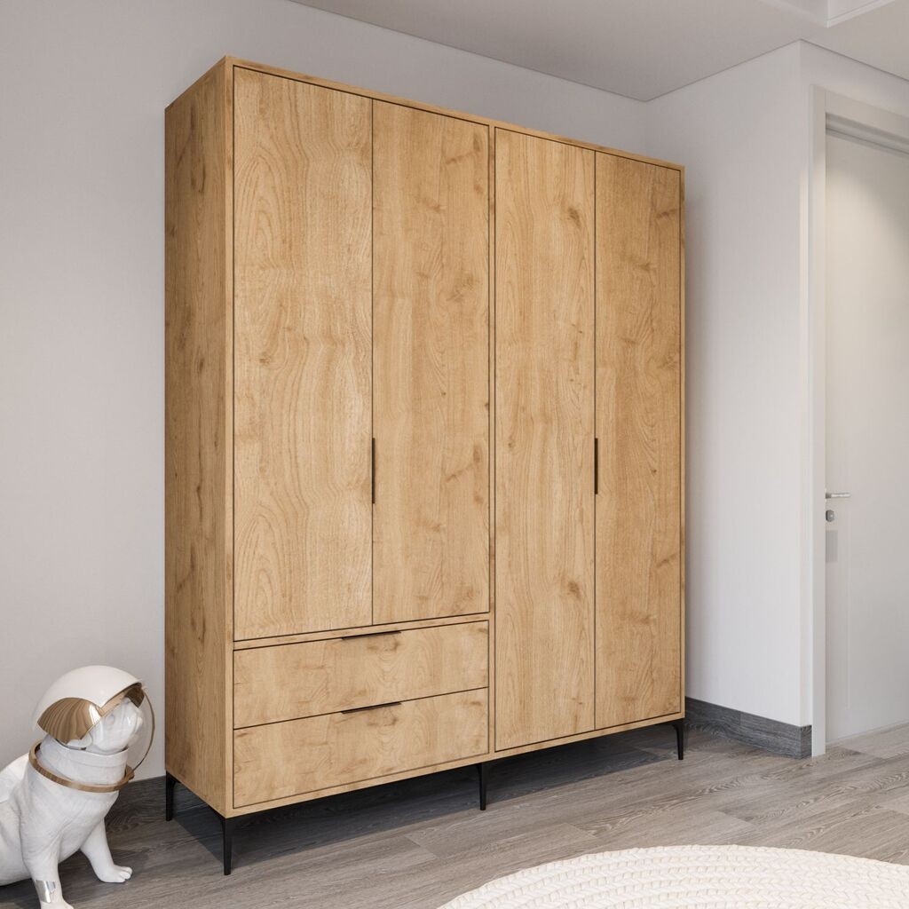 Hanah Home Ormar sa Kraljevskim Fiokama 160, 160 x 183 x 45 cm, Boja Hrasta