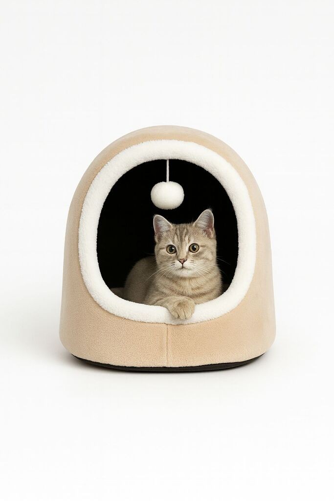 Mačji krevet Paws & Whiskers Alaska STD, 40 x 35 x 35 cm, krem