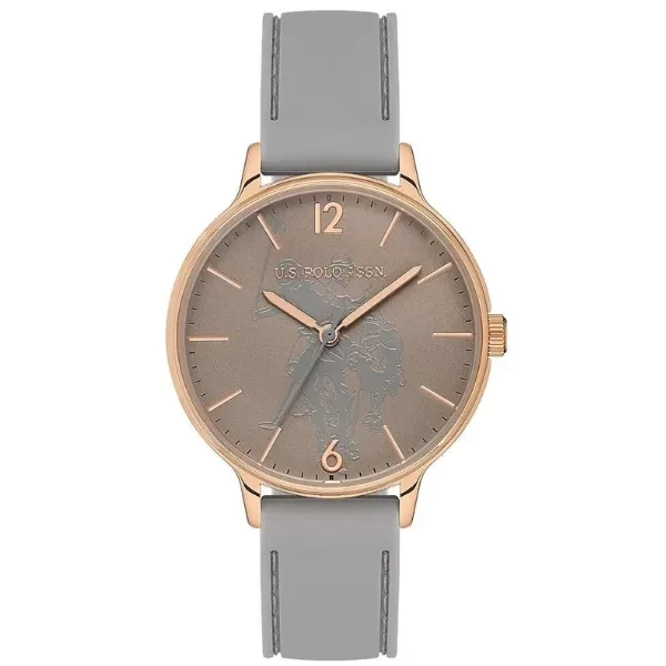 U.S. POLO ASSN. Ženski ručni sat USPA2075-03, Kvarcni mehanizam, Smeđe kućište, Sivi