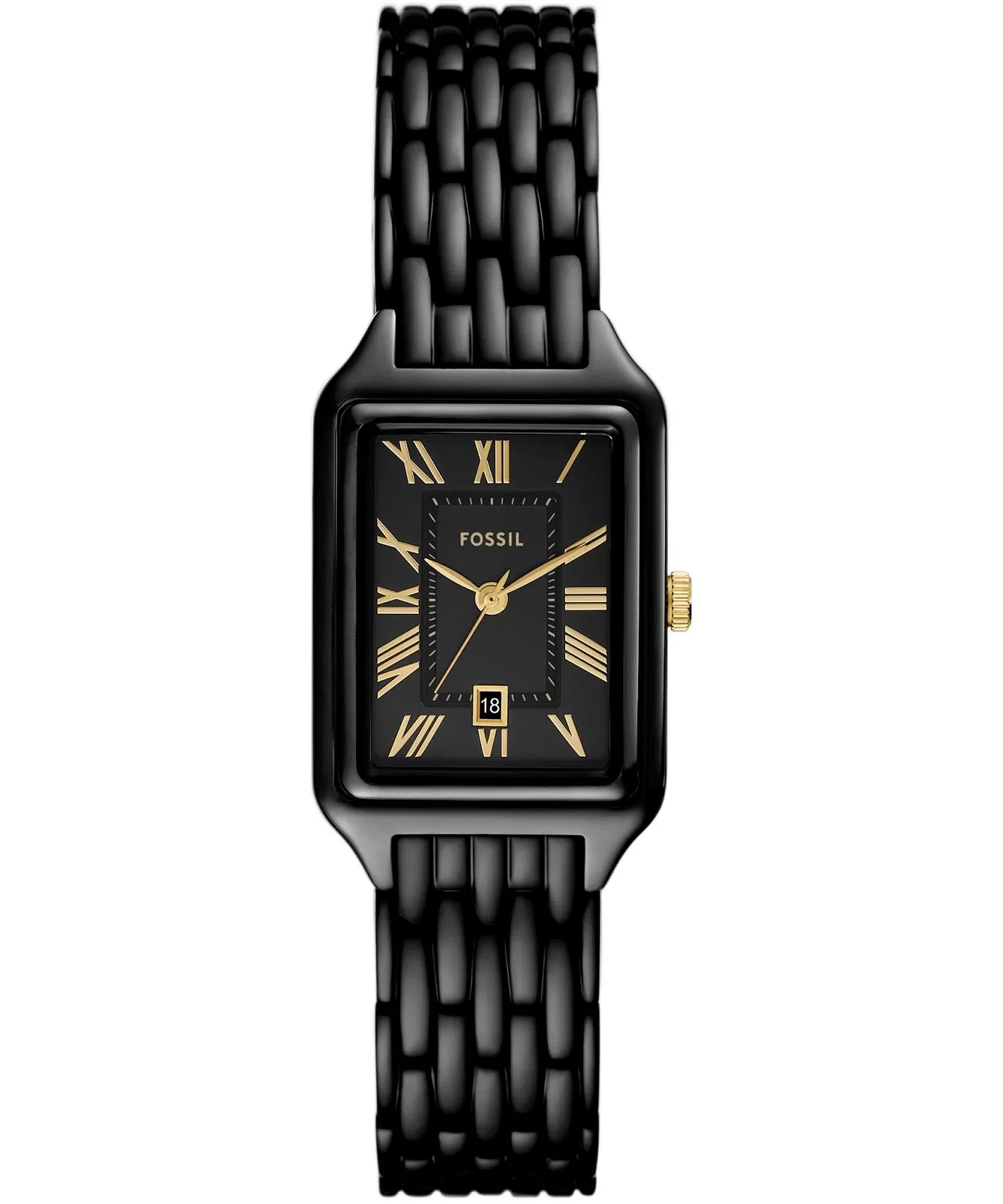 FOSSIL Ženski ručni sat ES5385, Kvarcni mehanizam, Crno kućište, Crni