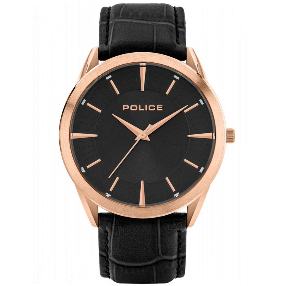 POLICE Muški ručni sat 1596JSR/02, Kvarcni mehanizam, Crno kućište, Crni