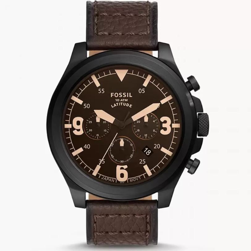 FOSSIL Muški ručni sat FS5751, Kvarcni mehanizam, Smeđe kućište, Smeđe boje