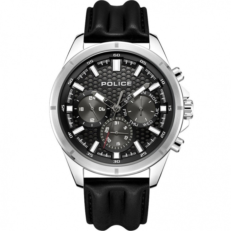 POLICE Muški ručni sat PEWJF2204101, Kvarcni mehanizam, Crno kućište, Crni