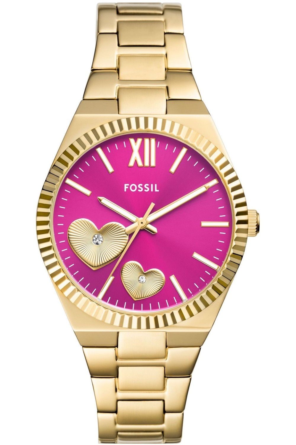 FOSSIL Ženski ručni sat ES5325, Kvarcni mehanizam, Roze kućište, Zlatne boje