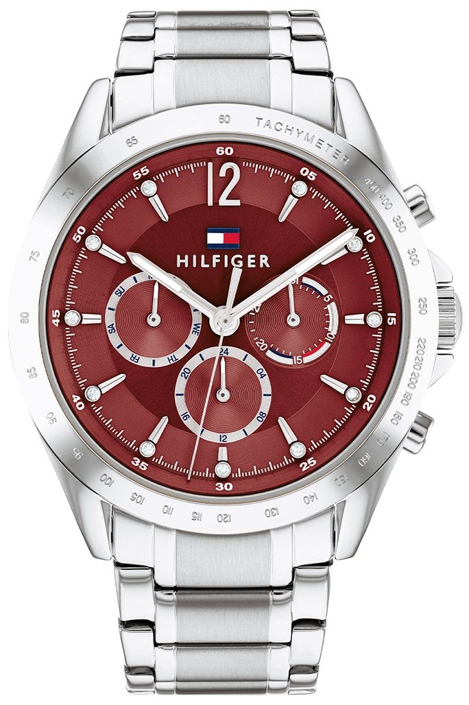 TOMMY HILFIGER Ručni sat 1782559, Kvarcni mehanizam, Crveno kućište, Srebrne boje