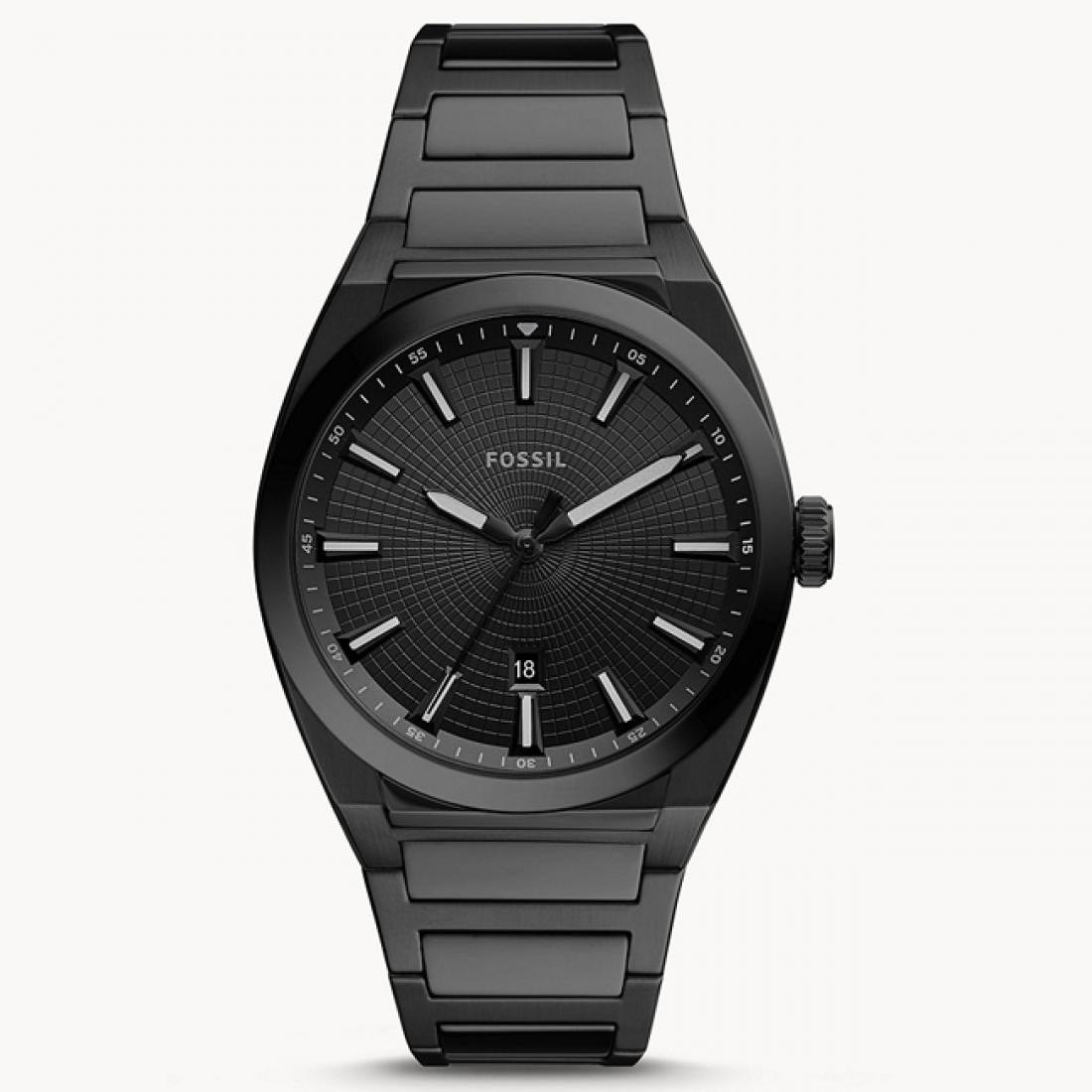FOSSIL Muški ručni sat FS5824, Kvarcni mehanizam, Crno kućište, Sivi