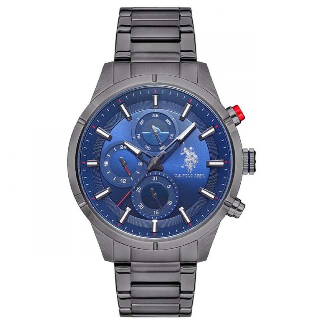 U.S. POLO ASSN. Muški ručni sat USPA1014-05, Kvarcni mehanizam, Plavo kućište, Sivi