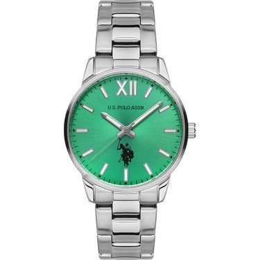U.S. POLO ASSN. Ženski ručni sat USPA2057-05, Kvarcni mehanizam, Zeleno kućište, Srebrne boje