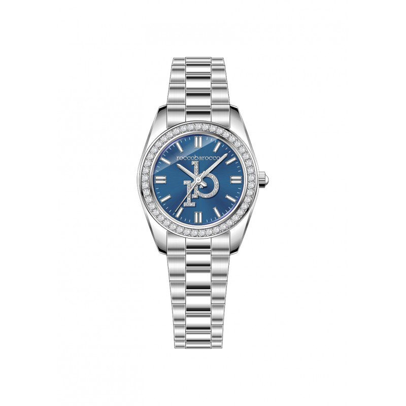 ROCCO BAROCCO Ženski ručni sat RB3468L-01M, Kvarcni mehanizam, Plavo kućište, Srebrne boje