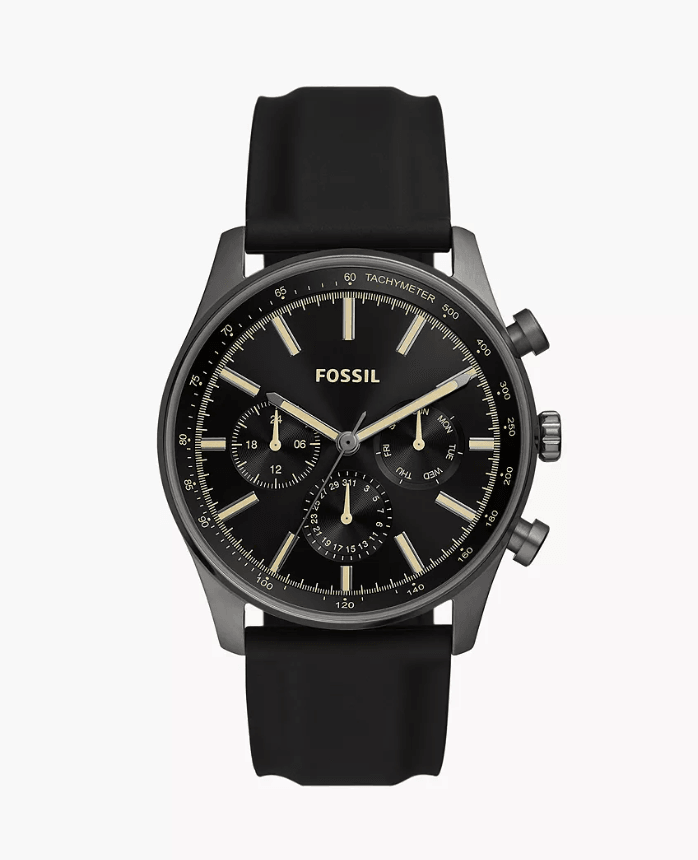 FOSSIL Muški ručni sat BQ2746, Kvarcni mehanizam, Crno kućište, Crni