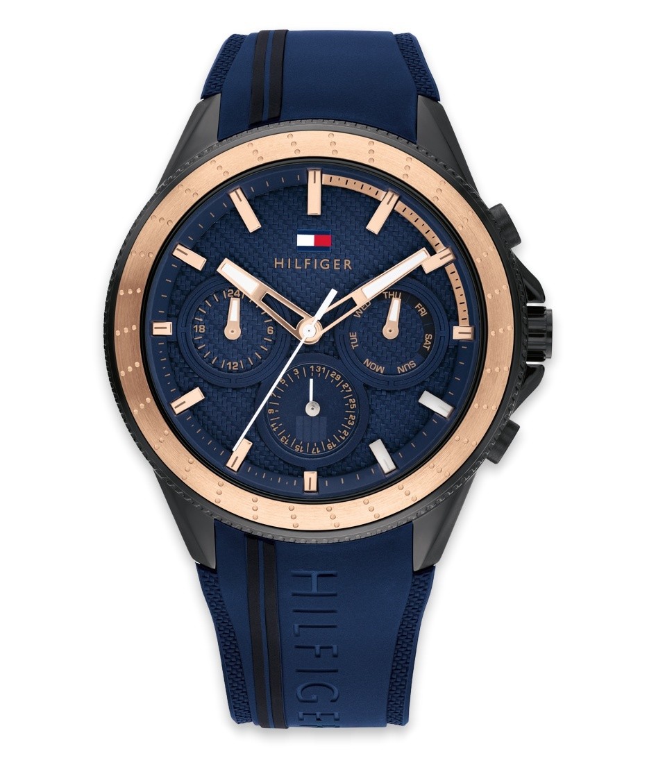 TOMMY HILFIGER Muški ručni sat TH1791860, Kvarcni mehanizam, Plavo kućište, Teget