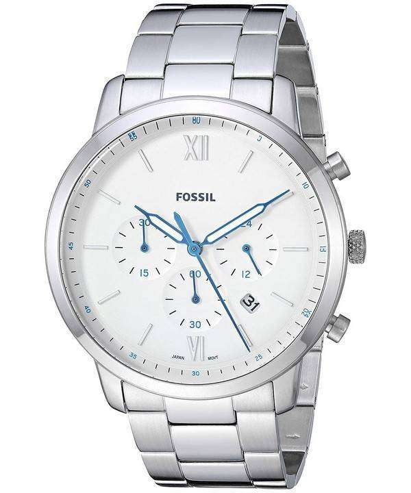 FOSSIL Muški ručni sat FS5433, Kvarcni mehanizam, Bijelo kućište, Srebrne boje