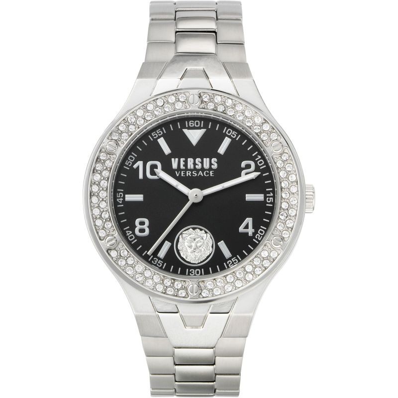VERSUS VERSACE Ženski ručni sat VSPVO0520, Kvarcni mehanizam, Crno kućište, Srebrne boje